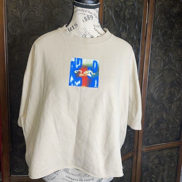 Collusion Cropped Graphic Tee Women's Shirt Sized M - Picture 1 of 5